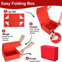 Small Red Magnetic Lid Box for Special Occasions