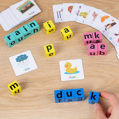 Wooden Alphabet Building Blocks for Spelling CVC Words