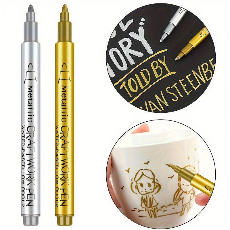 4pcs Waterproof Paint Marker Pens Gold Silver Resin Mold Art Supplies