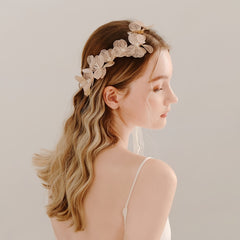 Baroque Flower Faux Pearls Bridal Headpieces Bride Wedding Headbands Hair Vine