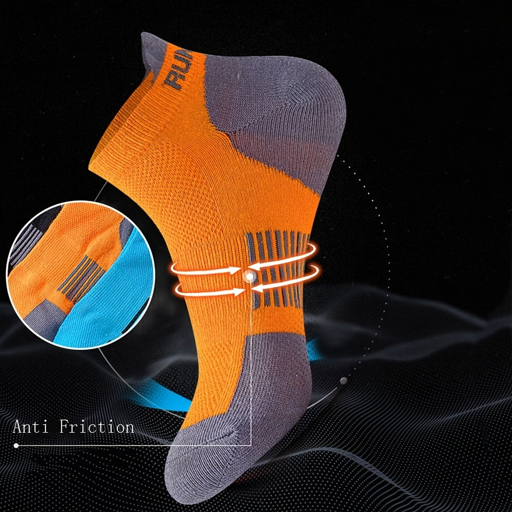 5 Pairs Breathable Cotton Ankle Socks for Sports Running Fitness
