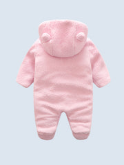 Cute & Cozy Baby Hooded Footed Bodysuit w/ 3D Ears