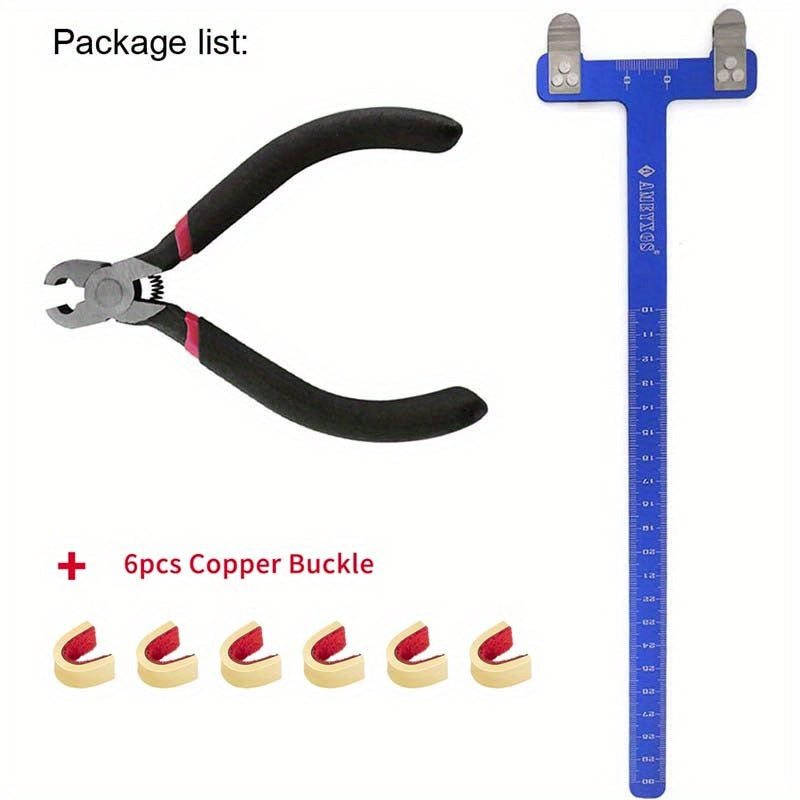 Archery Bow Square T Shape Ruler with Copper Buckle Set