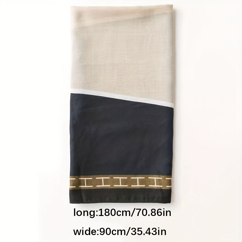 Chinese Style Scarf Leaves Pattern Long Breathable Shawl Wraps