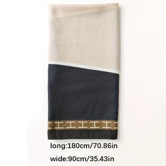 Chinese Style Scarf Leaves Pattern Long Breathable Shawl Wraps