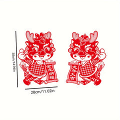 Electrostatic Flocking Zodiac Stickers - Year Of The Dragon