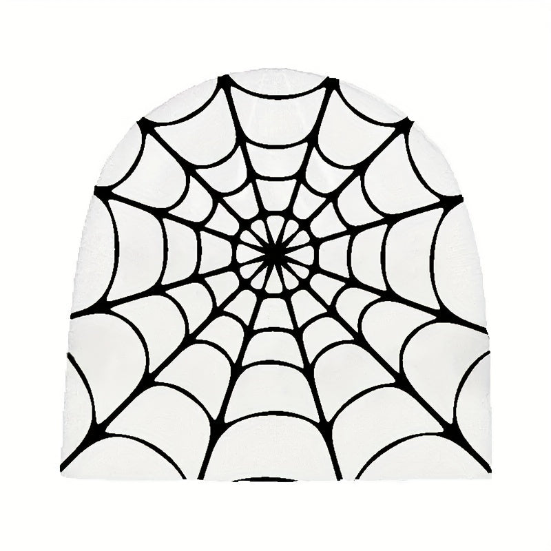 Y2K Gothic Spider Web Pattern Knit Hat For Men Unisex