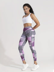 Geometric Block Yoga Pants High Stretch Fitness Leggings
