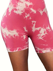 Tie Dye Seamless Butt Lifting Yoga Shorts High Waist Fitness Activewear