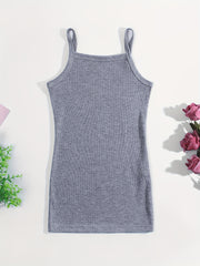 Girl's 3 Piece Ribbed Knit Short Dresses