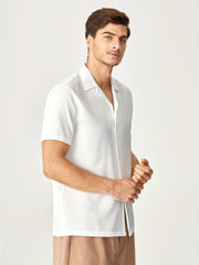 Men's Casual Short Sleeve Cotton Shirt for Summer Vacation