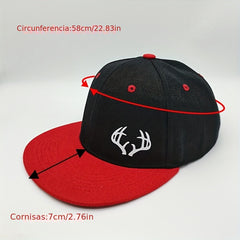 Antlers Print Flat Brim Hip Hop Baseball Cap