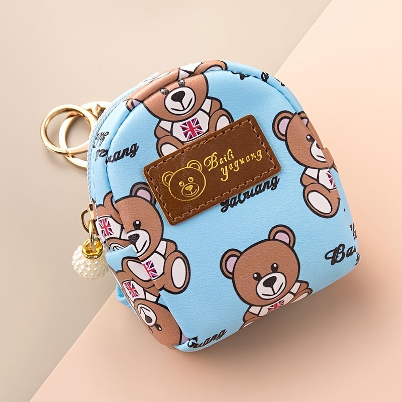 Cartoon Bear Mini Bag Coin Purse with Keychain