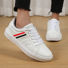 Colorful Stripes Pattern Faux Leather Skate Shoes