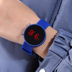 Electronic Watch Silicone Strap LED Display Alloy Case for Time Date