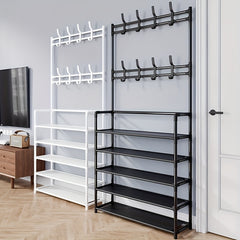 Coat Rack Shoe Storage Shelf Vertical Hanging Clothes Stand Hats Coats Balcony