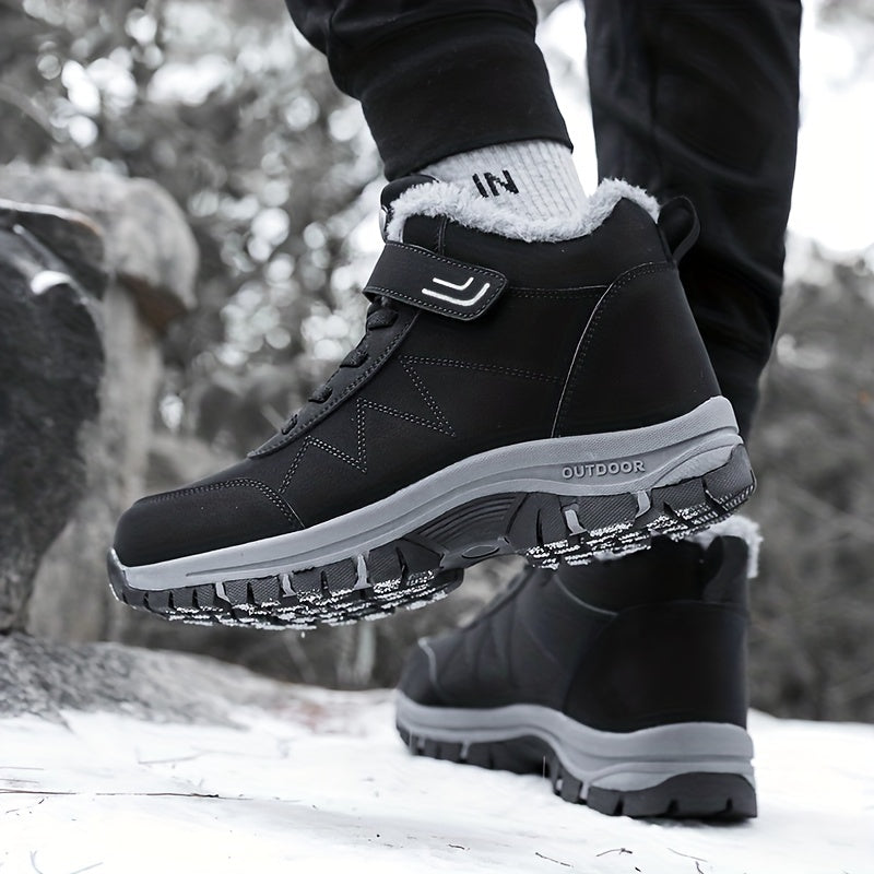 Snow Shoes Wear Resistance Non Slip Plush Lined Furry Slip On Snow Boots