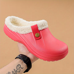 Warm Plush Lined Home Slippers Waterproof & Anti Slip House Slippers