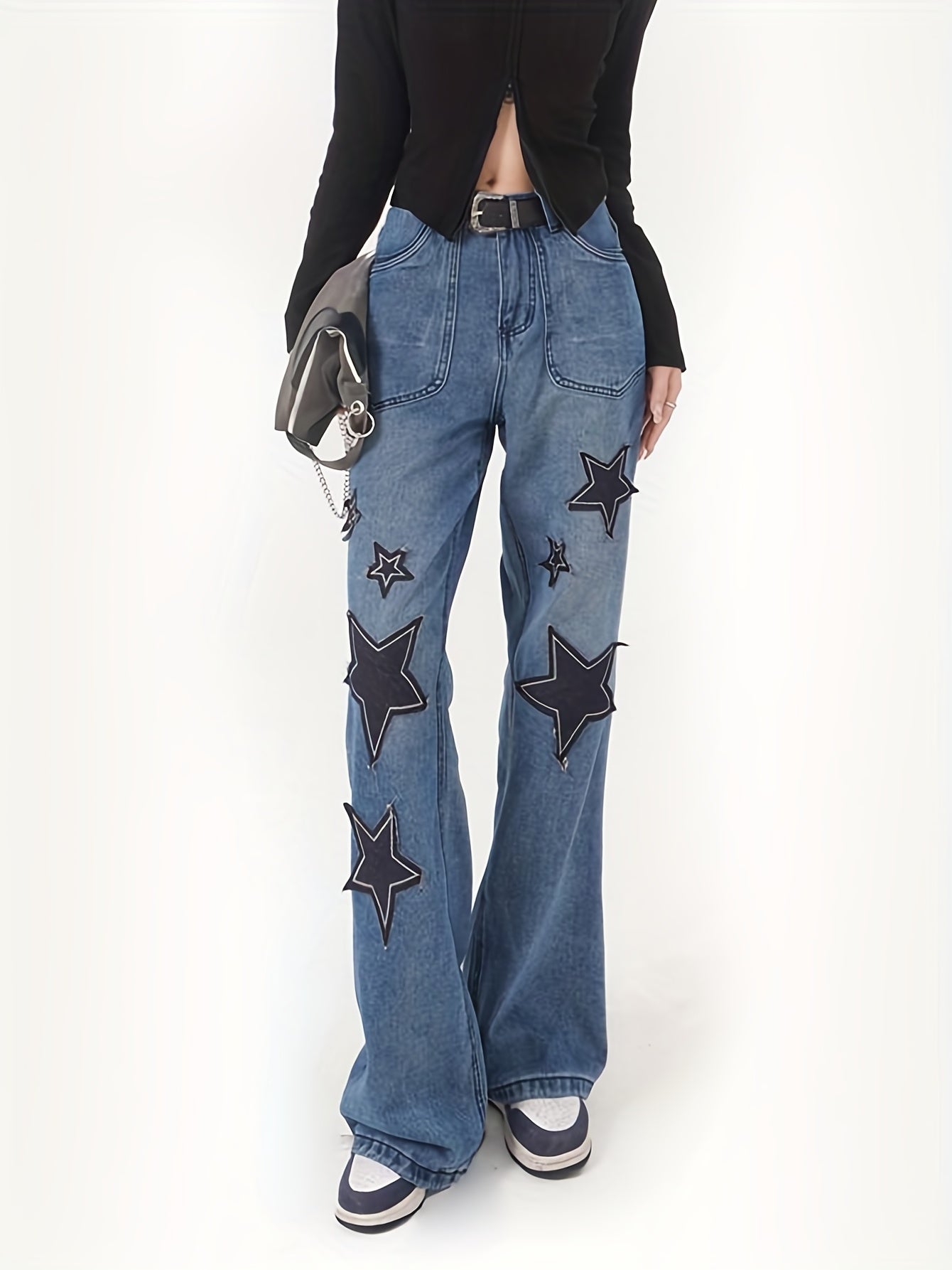 High Waist Straight Jeans Loose Fit Baggy Denim Pants