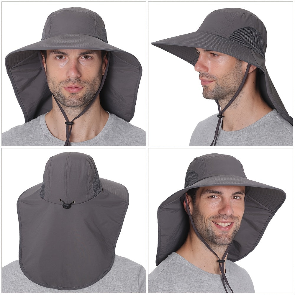 Quick-Drying Sun Hat with Neck Flap for Outdoors
