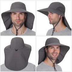Quick-Drying Sun Hat with Neck Flap for Outdoors