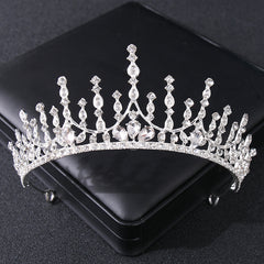 Vintage Silver Crown Bridal Headpiece Crystal Wedding Crown