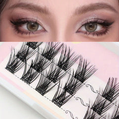 Cluster Segmented False Eyelashes Dense Cross Curling Realistic Self grafted