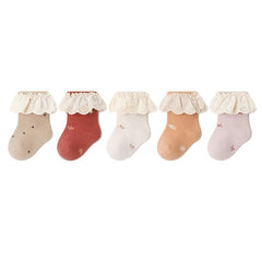 Lace Brim Knit Crew Socks for Babies - Soft and Comfortable