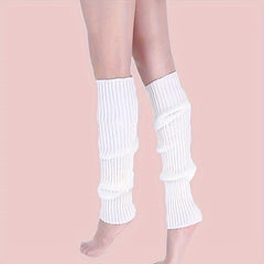 2 Pairs Knit Leg Warmers Knee High Socks Women's Stockings & Hosiery
