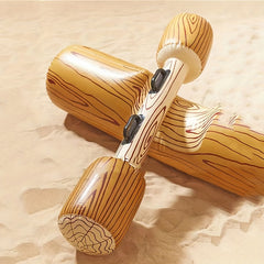 4pcs Inflatable Wood Grain Stick Swimming Circle Pool Floats