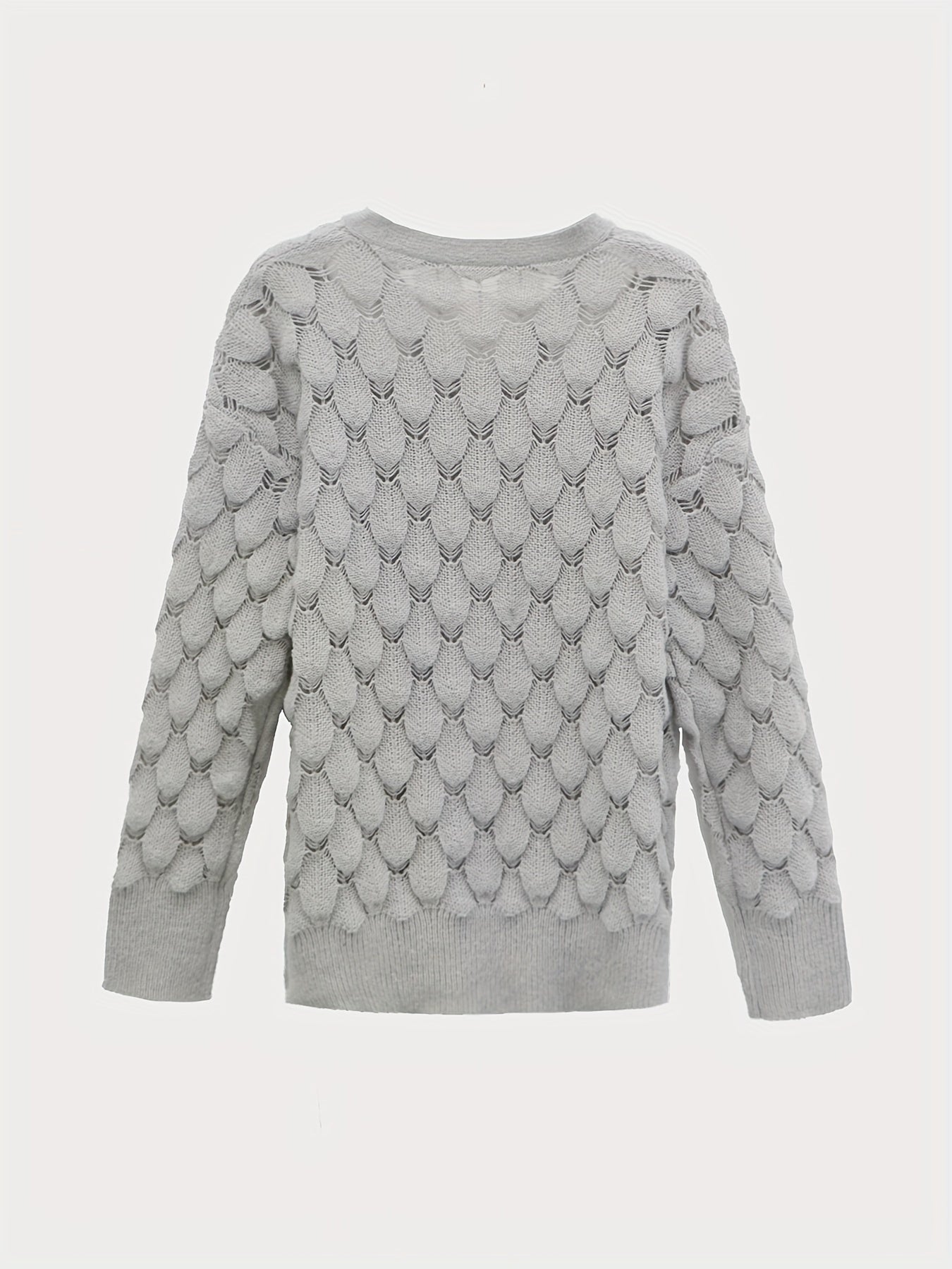 V Neck Long Sleeve Sweater Women's Clothing