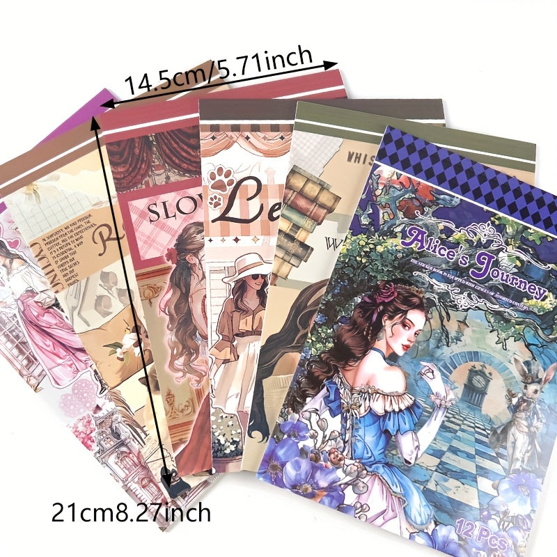 Vintage Floral Sticker Book - Parisian Scenes & Tea Party Designs