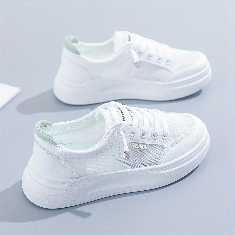 Women's Mesh Platform Sneakers Low Top Casual Skate Shoes