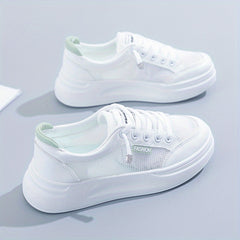 Women's Mesh Platform Sneakers Low Top Casual Skate Shoes