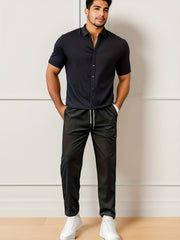 Men's Casual Drawstring Waist Pants Breathable Comfy Trousers