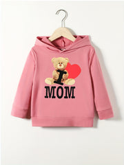 Girls' Bear ''I LOVE MOM'' Sweatshirt Hoodie