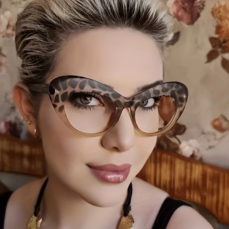 Oval Anti Light Glasses Tortoiseshell Block Photo Booth Props