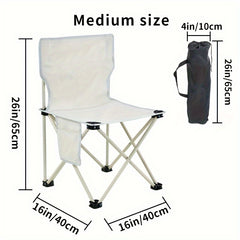 Portable Folding Chair for Outdoor Activities with Carry Bag and Side Pocket