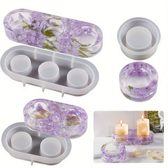 Crystal Epoxy Resin Silicone Mold Candle Holder Home Decoration