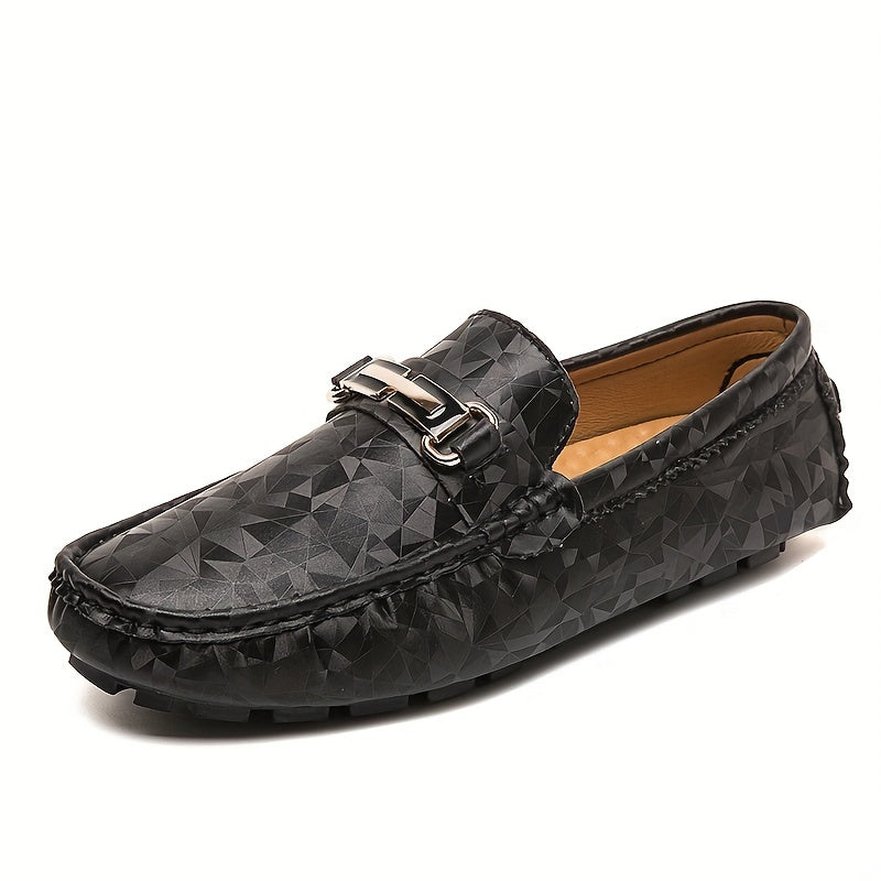 Men's Metallic Decor Moccasin Loafers Non-slip Slip-On Shoes