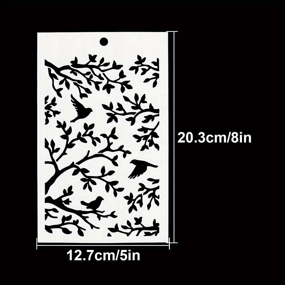 Twigs and Birds Stencil DIY Art Stencil for Painting on Wood Canvas Paper Fabric