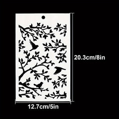 Twigs and Birds Stencil DIY Art Stencil for Painting on Wood Canvas Paper Fabric