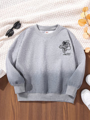 Boys Grey Cartoon Print Sweatshirt