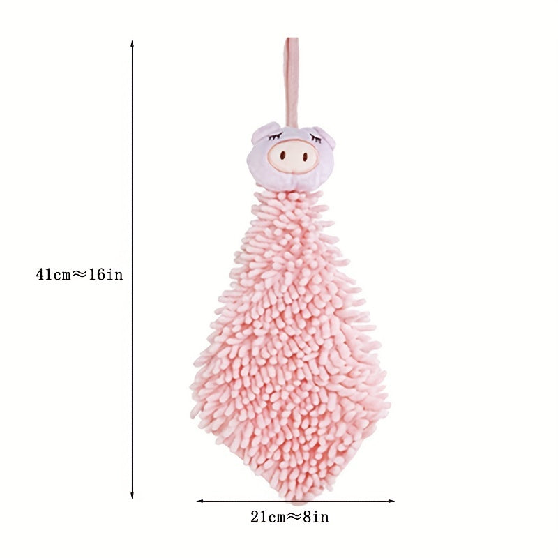 Soft Chenille Hanging Towel for Hands Quick Drying Absorbent Towel