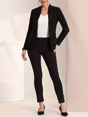Business Casual Blazer Women's Plus Solid Long Sleeve V Neck Blazer