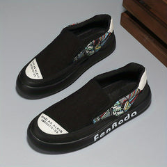 Men's Canvas Slip-on Sneakers Soft Sole Walking Shoes