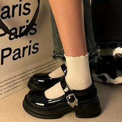 Chunky Mary Jane Butterfly Strap Platform Loafers