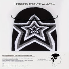 Y2K Candy Star Jacquard Beanie Cap Warm Knit Hat