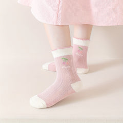 Princess Style Lace Bow Mesh Knee High Socks for Girls