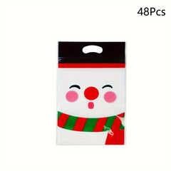 48pcs Christmas Candy Zipper Bags Santa Cookie Packaging